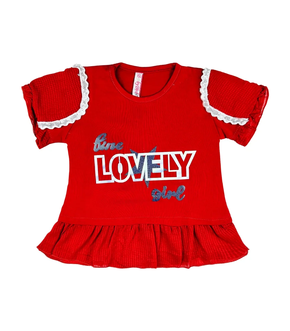 Frock Style Top for Girls Red