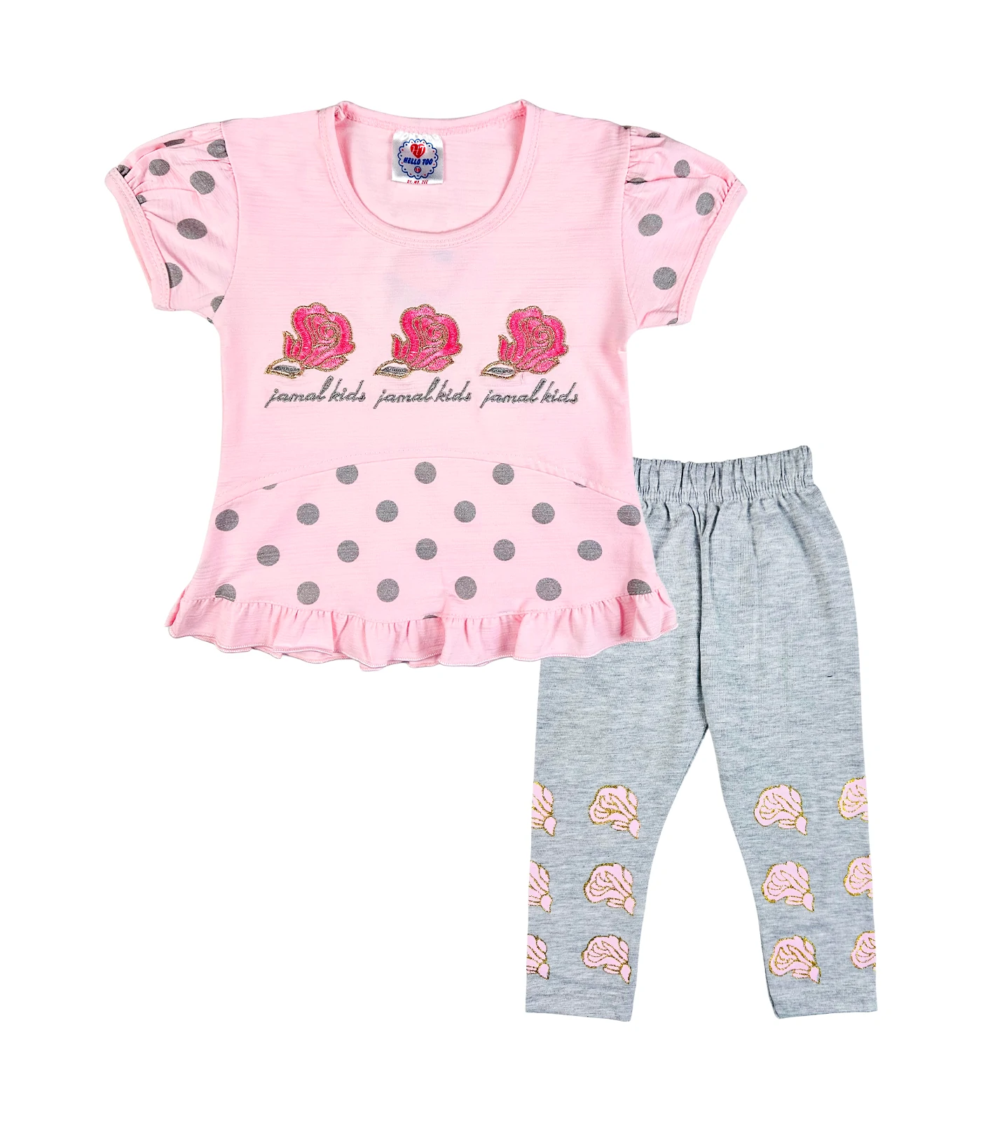 Stylish Embroidered Top & Trouser for Girls Pink