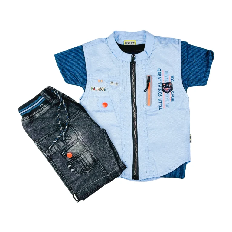 Fancy 3 Pcs Suit for Boys Blue