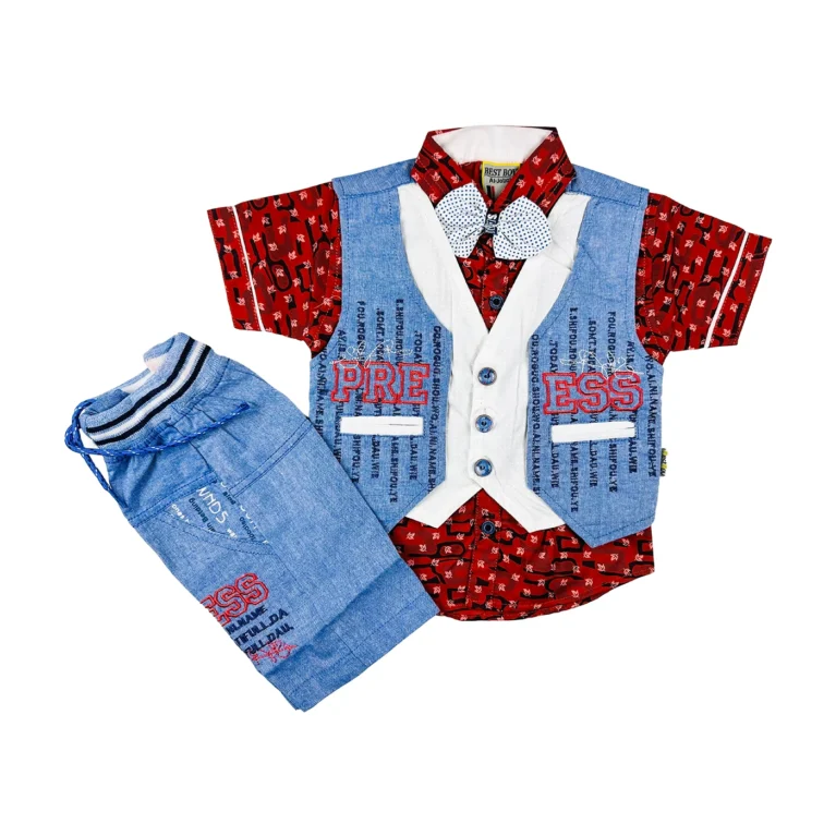 Fancy 3 Pcs Suit for Boys Red