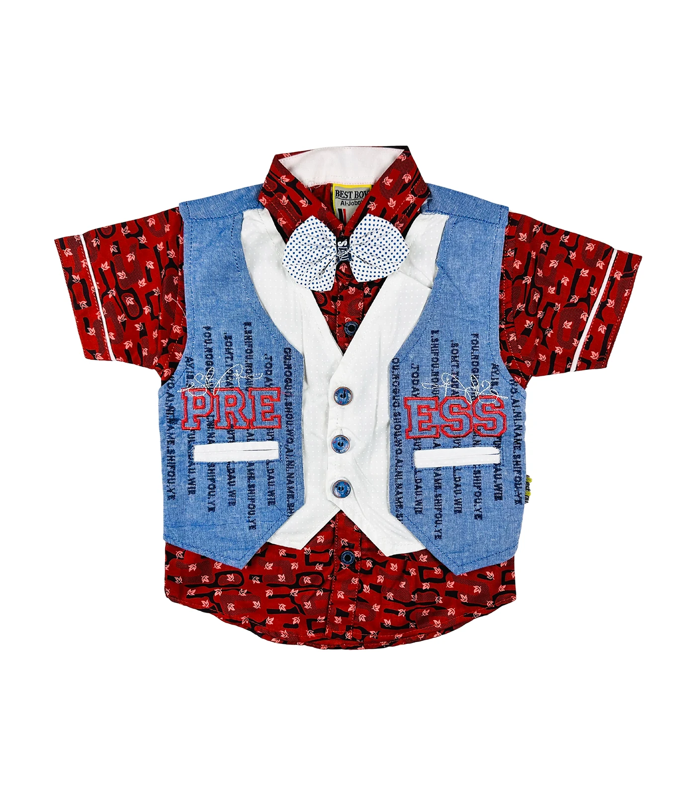 Fancy 3 Pcs Suit for Boys Red