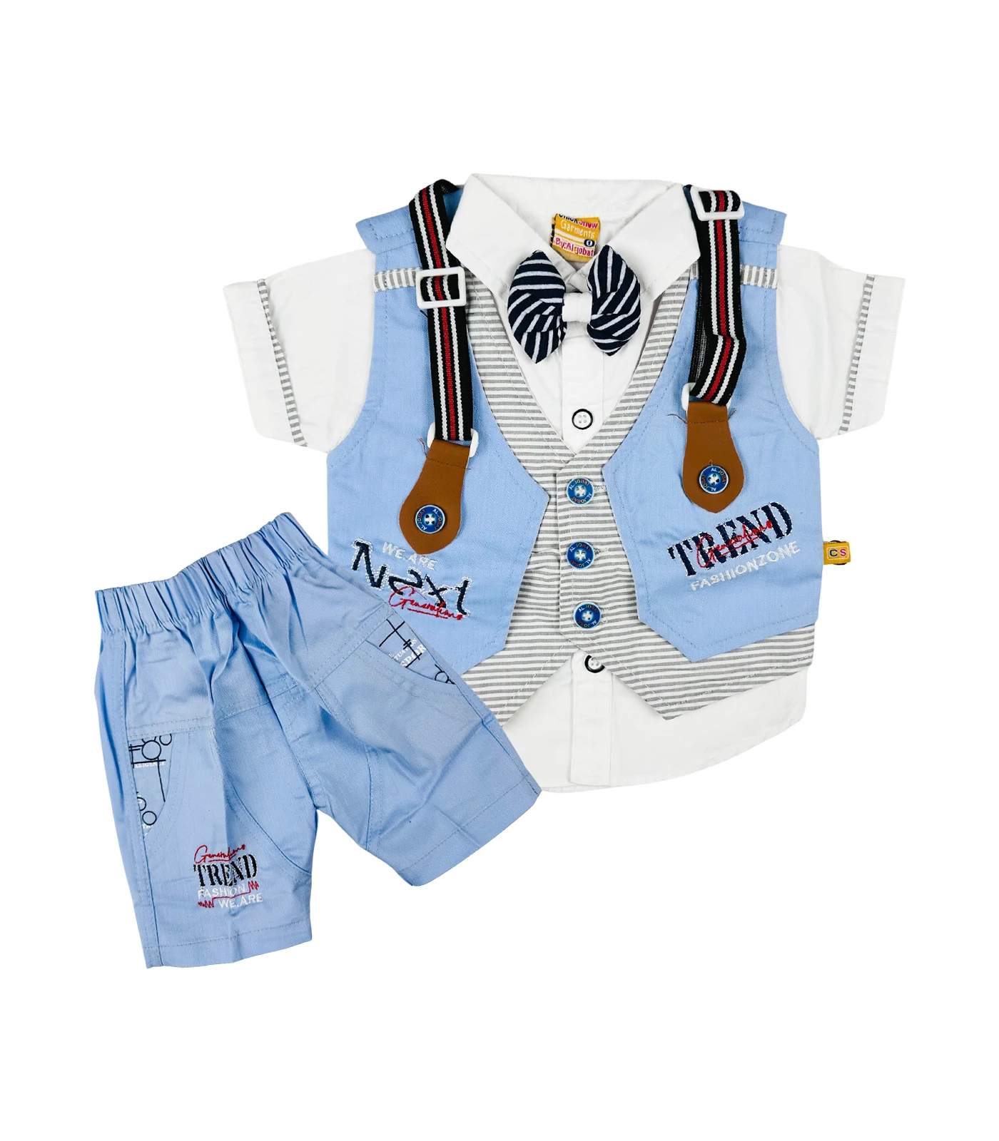 Fancy 3 Pcs Suit for Boys Blue