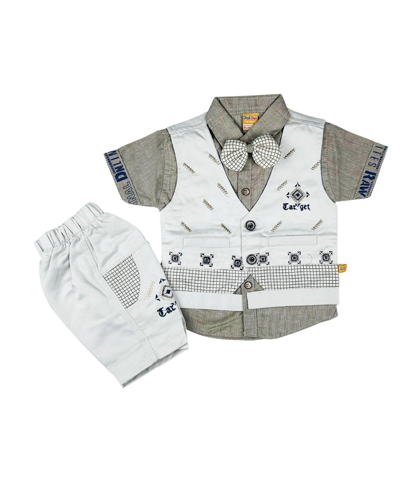 Fancy 3 Pcs Suit for Boys White