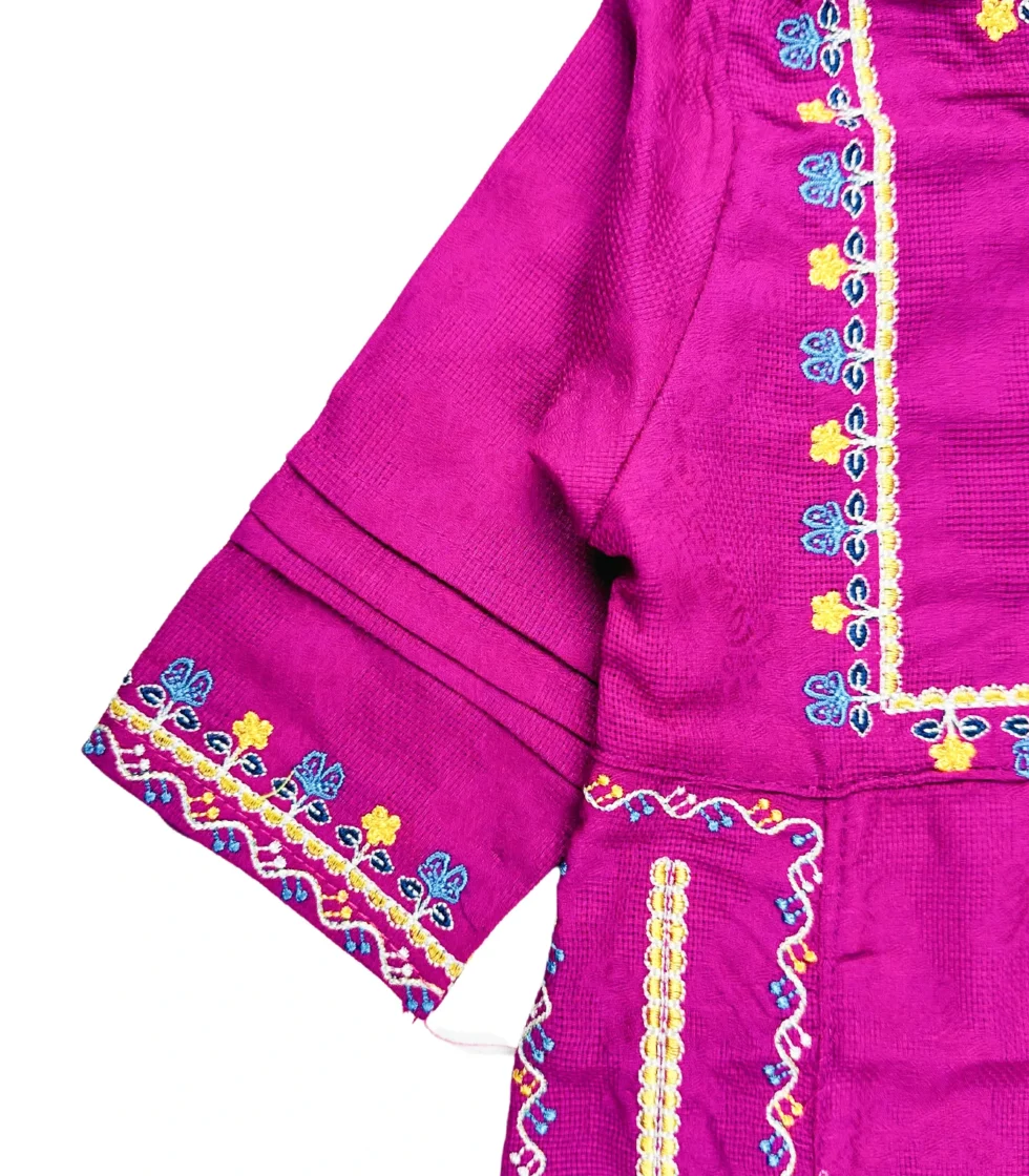 Embroidered Kurti & Pajama Suit for Girls Purple
