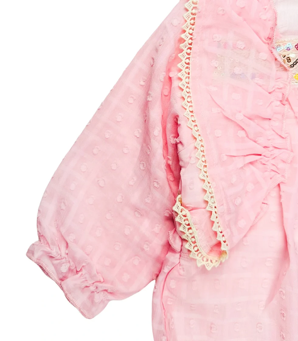 Stylish Top with Jeans for Girls Pink