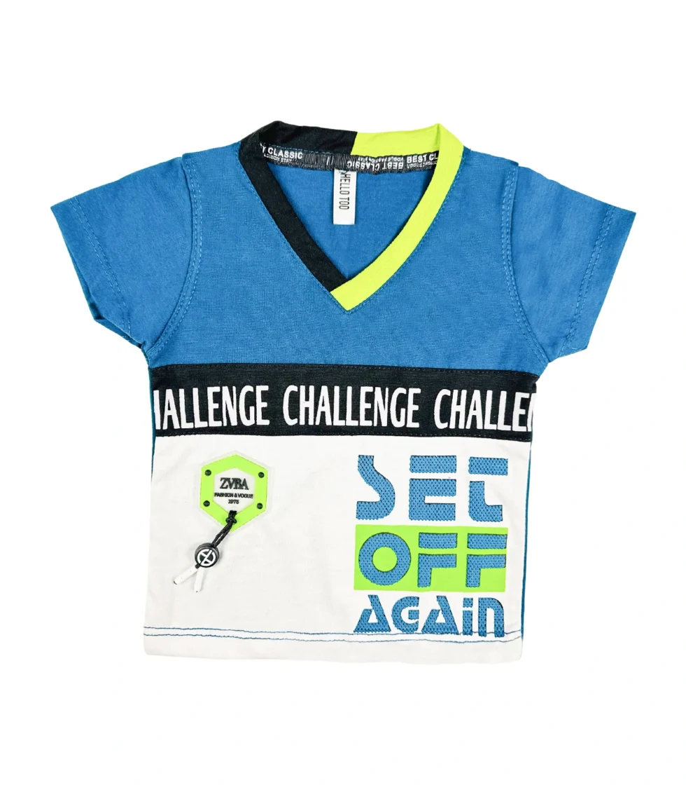 Stylish T-Shirt & Printed Short for Boys Blue