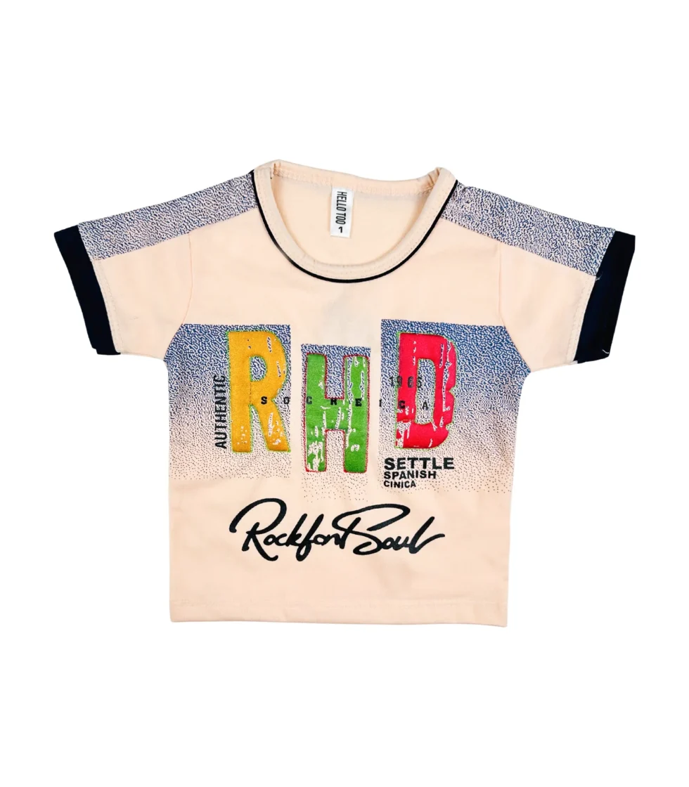 Stylish T-Shirt & Short for Boys Peach
