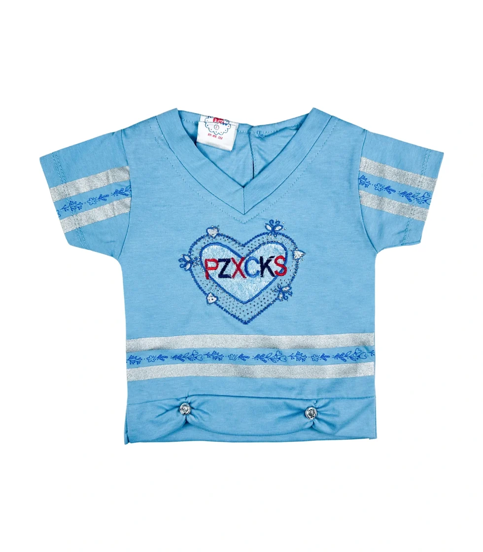 Stylish T-Shirt & Jeans Suit for Girls Blue